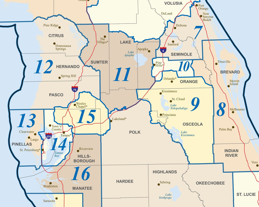 Florida Congressional District Wall Map