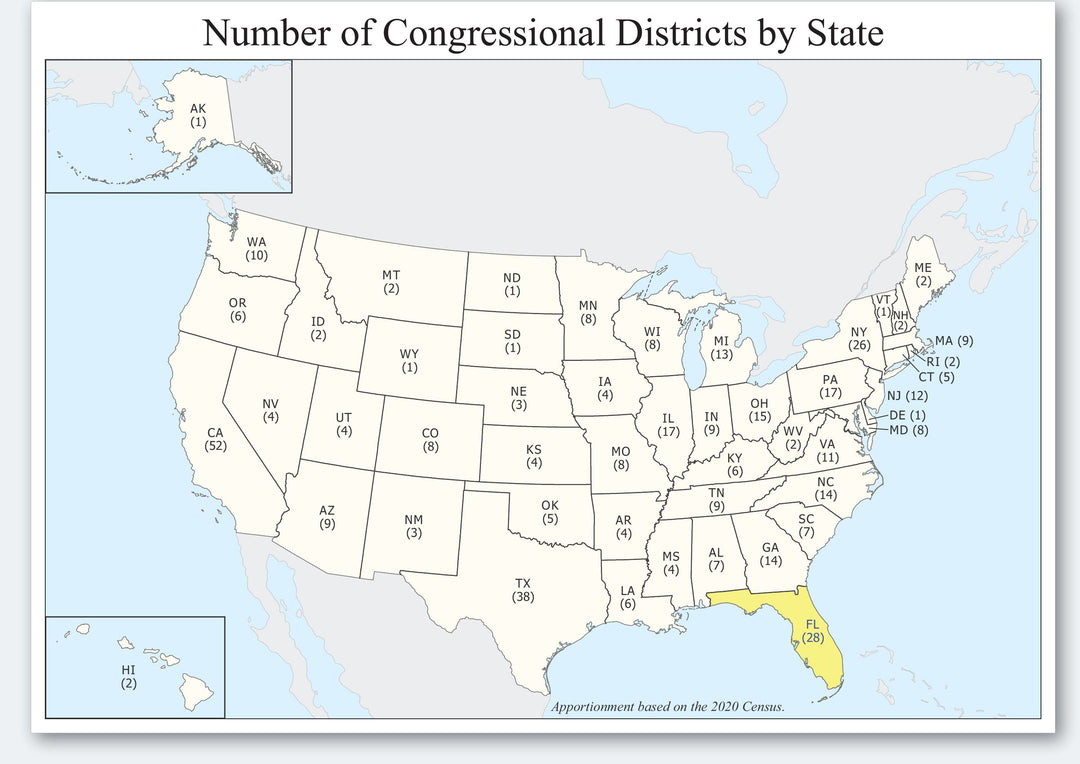 Florida Congressional District Wall Map