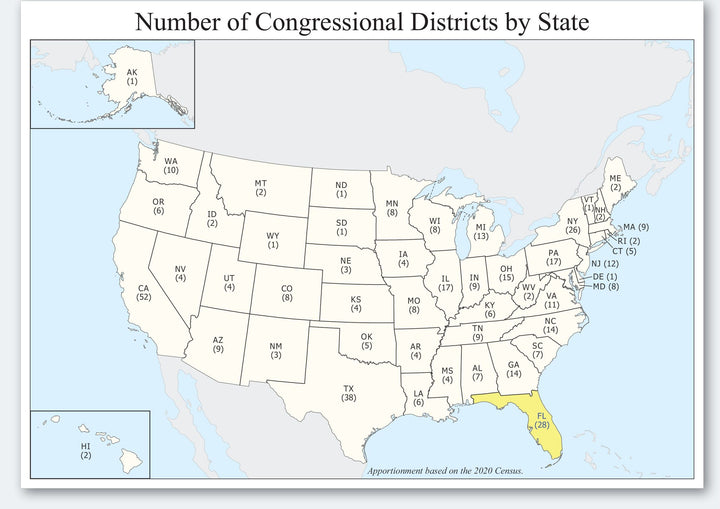 Florida Congressional District Wall Map