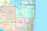 Color Cast Style Florida Wall Map by Market Maps