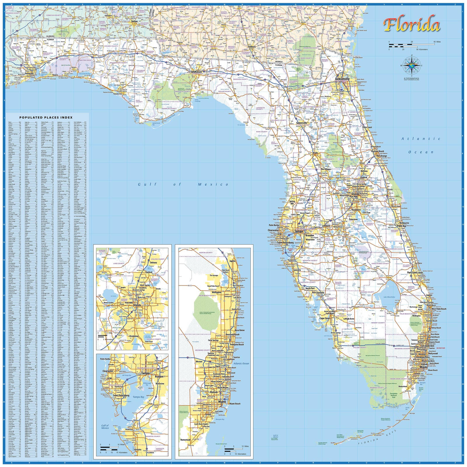 Florida by Topographic Maps