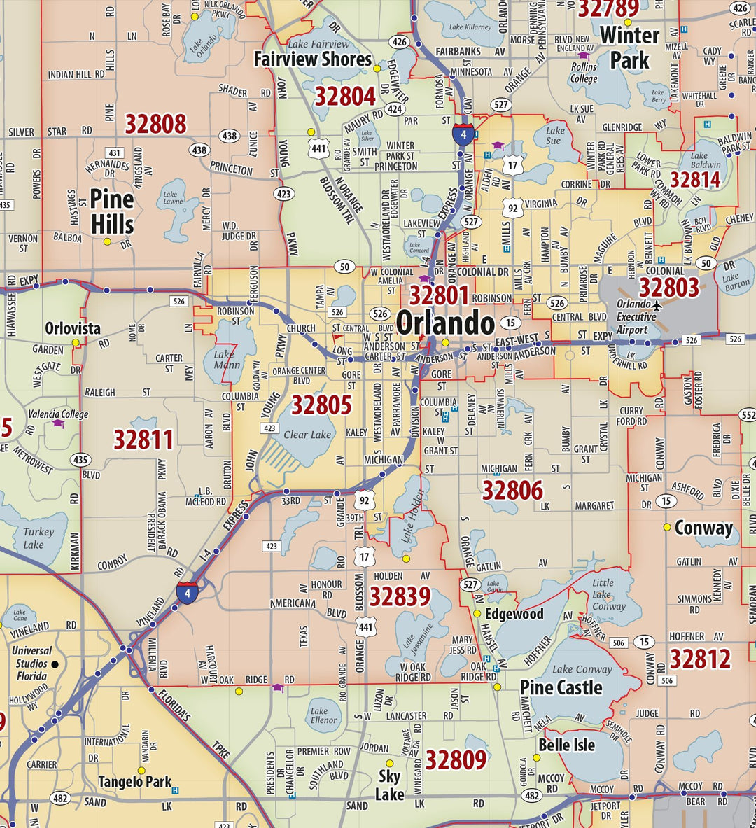 Central Florida Zip Code Map Free Orlando Zip Code Map GIS Geography