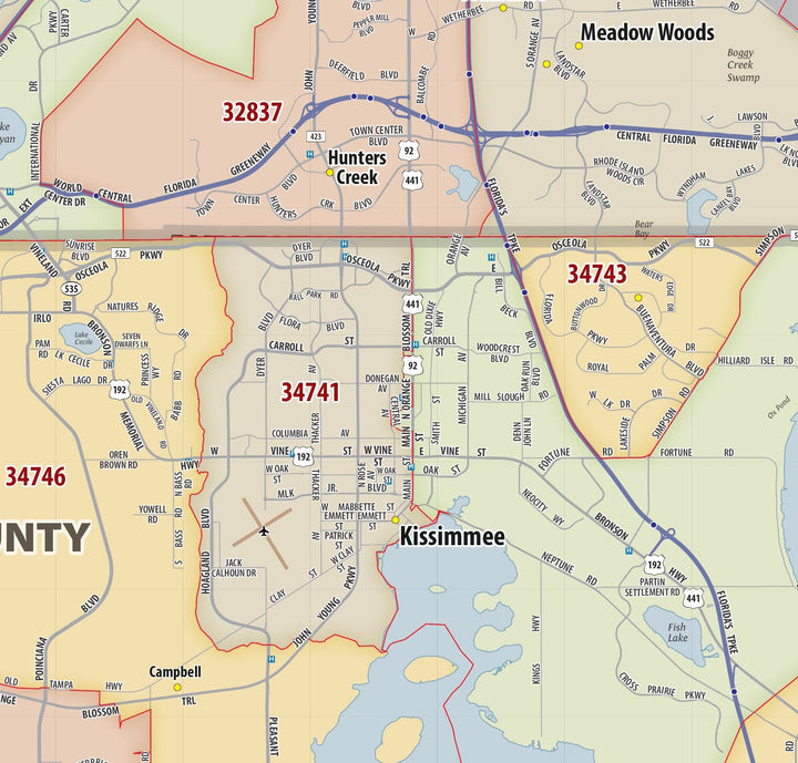 Orlando Area Zip Code Map