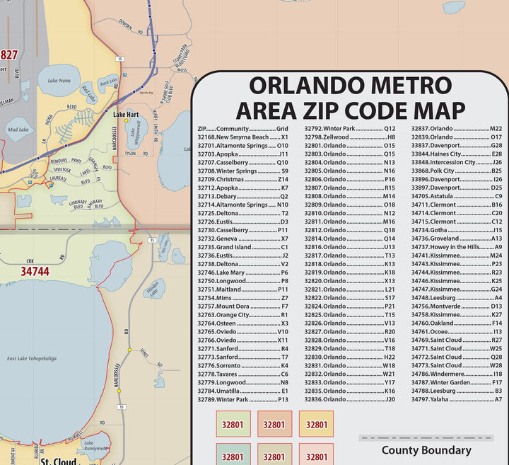 Orda Zip Code Orlando Area Zip Code Map – American Map Store