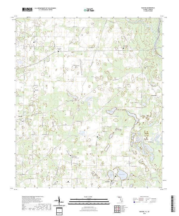 US Topo 7.5-minute map for Bascom FLGA – American Map Store