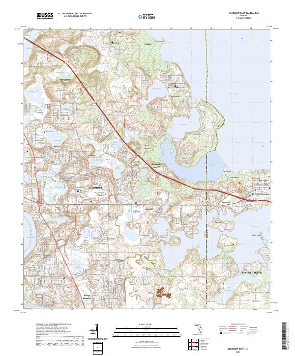 US Topo 7.5-minute map for Clermont East FL