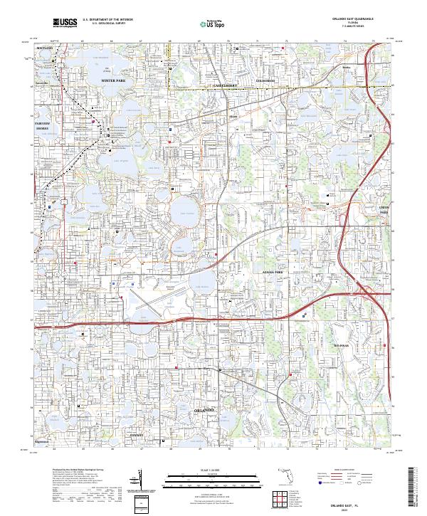 US Topo 7.5-minute map for Orlando East FL