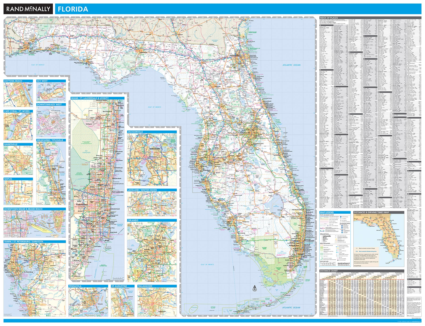 Florida by Rand McNally – American Map Store, image size:1800x1380