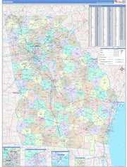 Color Cast Style Georgia Wall Map by Market Maps