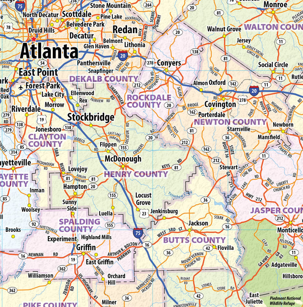 Georgia Wall Map by Topographics Maps – American Map Store