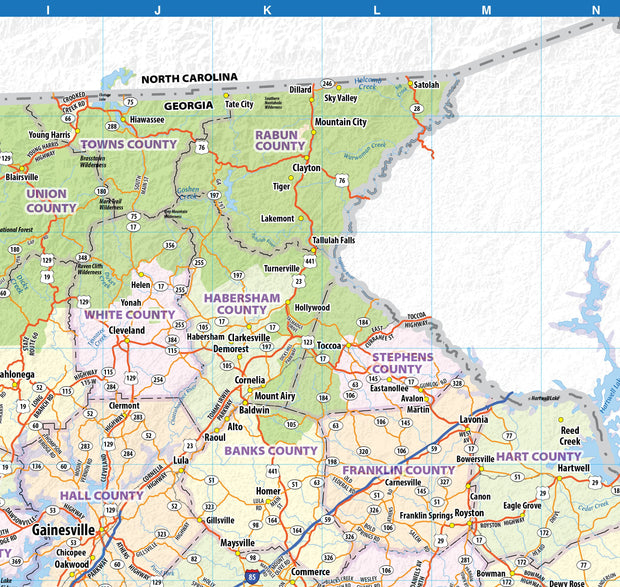 Georgia Wall Map by Topographics Maps – American Map Store