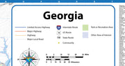 Georgia Wall Map by Topographics Maps