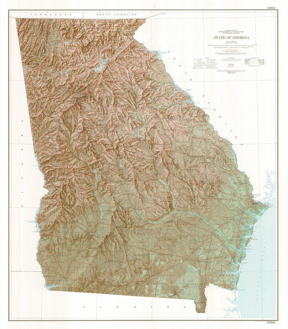 Georgia State Wall Maps – American Map Store