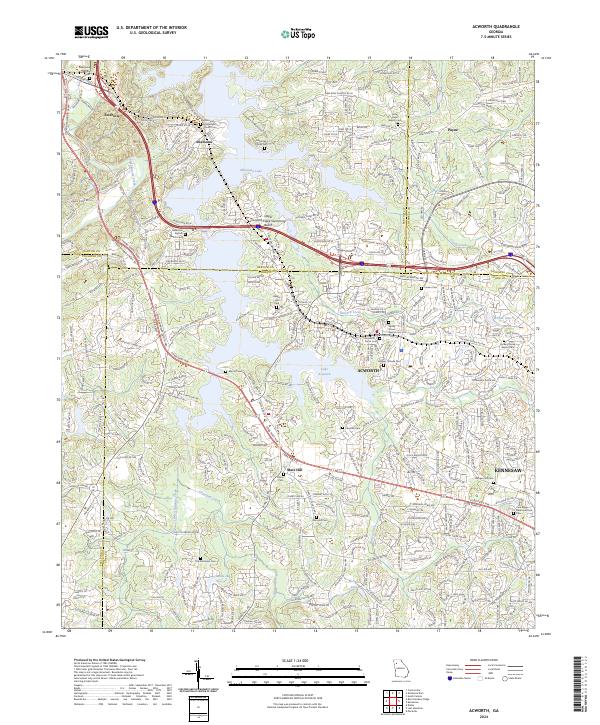 US Topo 7.5-minute map for Acworth GA