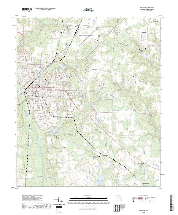 US Topo 7.5-minute map for Americus GA