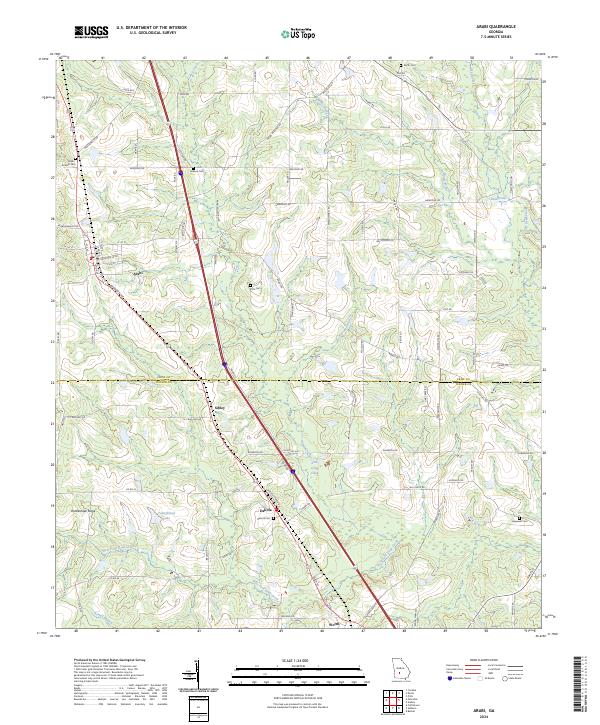 US Topo 7.5-minute map for Arabi GA