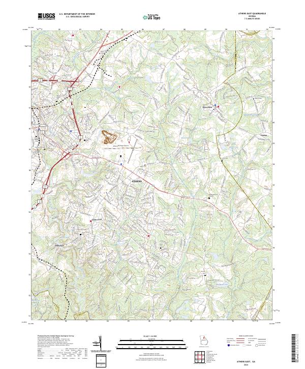 US Topo 7.5-minute map for Athens East GA