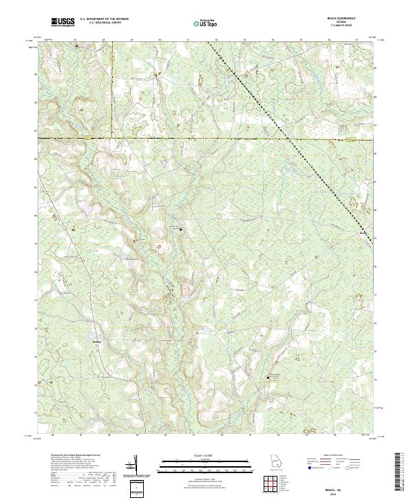 US Topo 7.5-minute map for Beach GA