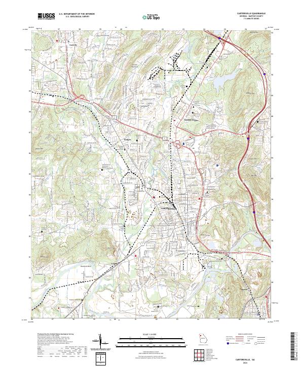 US Topo 7.5-minute map for Cartersville GA
