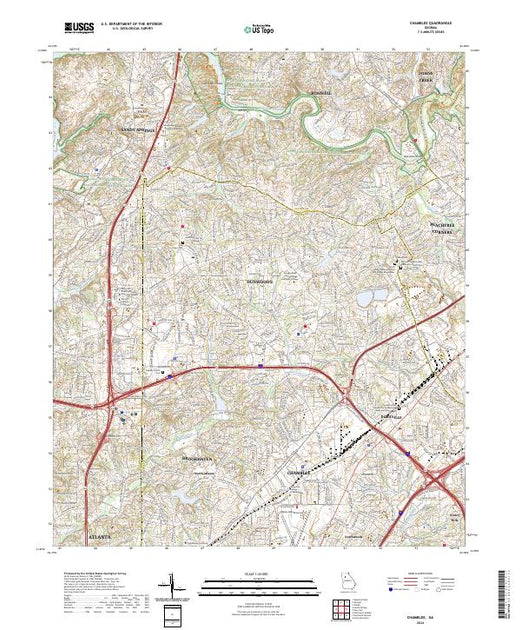 US Topo 7.5-minute map for Chamblee GA – American Map Store