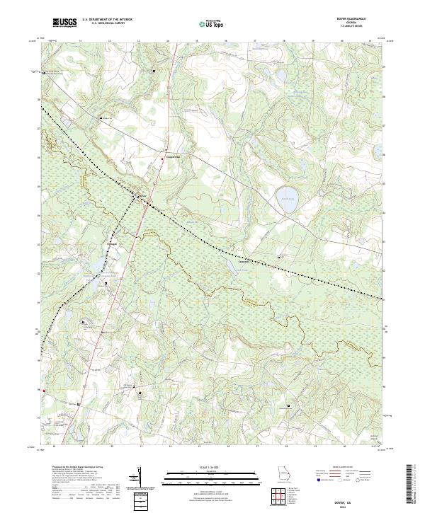 US Topo 7.5-minute map for Dover GA