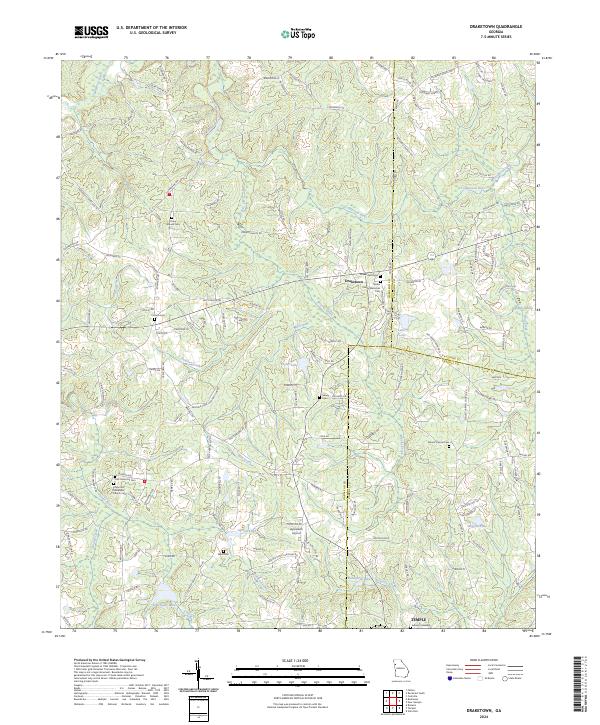 US Topo 7.5-minute map for Draketown GA