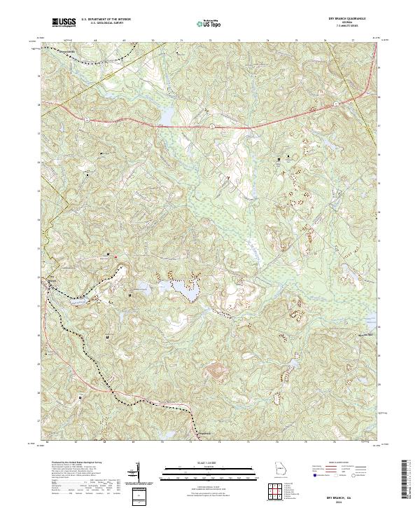 US Topo 7.5-minute map for Dry Branch GA