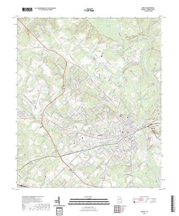 US Topo 7.5-minute map for Dublin GA