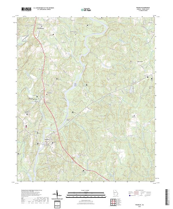 US Topo 7.5-minute map for Franklin GA