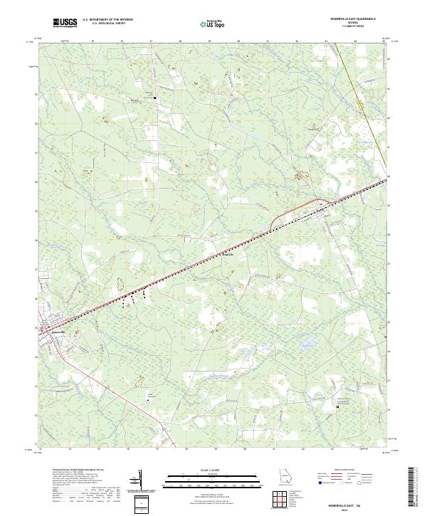 US Topo 7.5-minute map for Homerville East GA – American Map Store