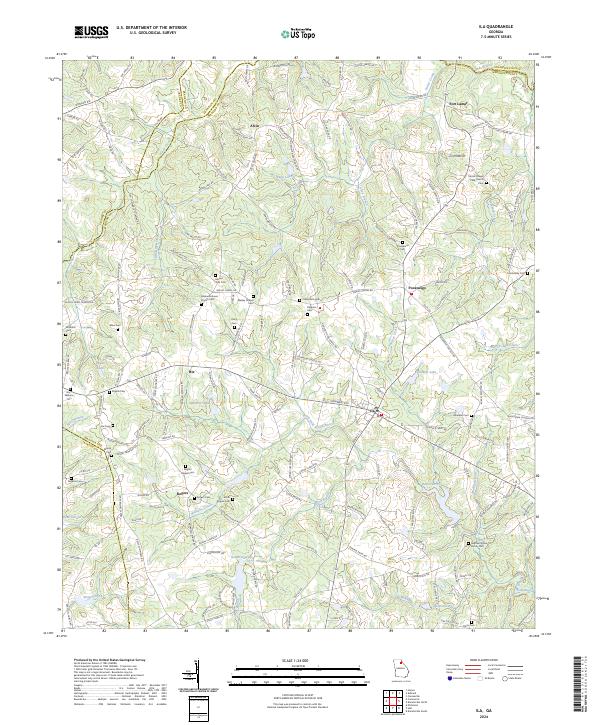 US Topo 7.5-minute map for Ila GA