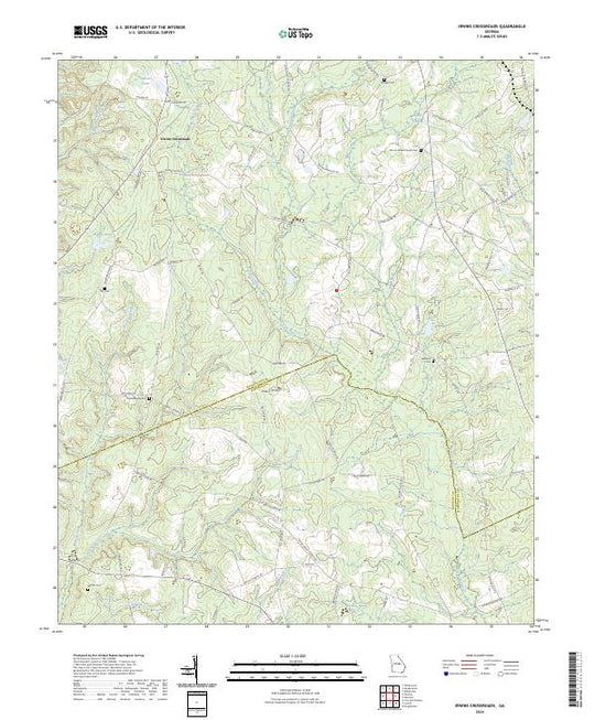 US Topo 7.5-minute map for Irwins Crossroads GA – American Map Store