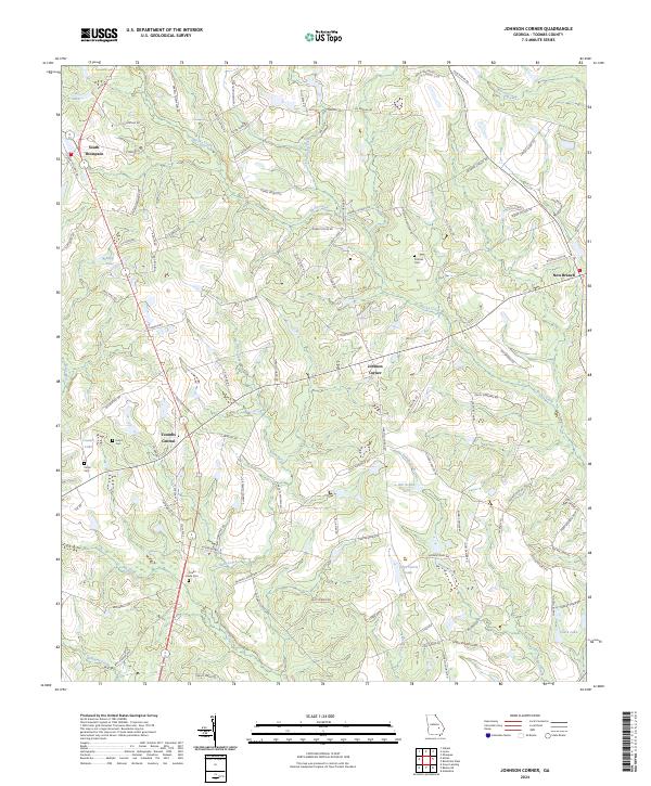 US Topo 7.5-minute map for Johnson Corner GA