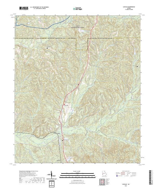 US Topo 7.5-minute map for Louvale GA