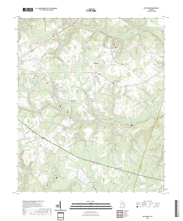 US Topo 7.5-minute map for Matthews GA – American Map Store