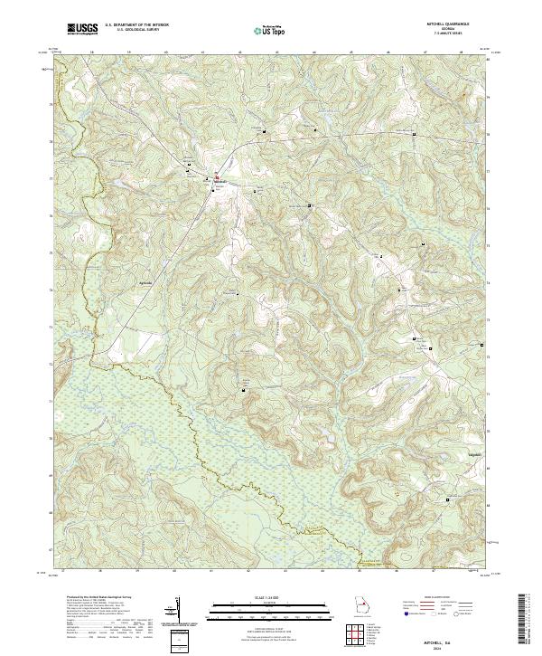 US Topo 7.5-minute map for Mitchell GA