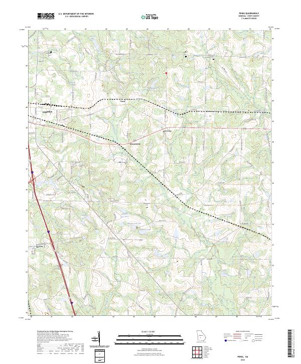 US Topo 7.5-minute map for Penia GA