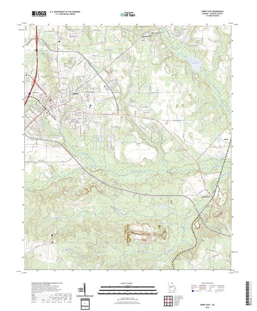US Topo 7.5-minute map for Perry East GA – American Map Store