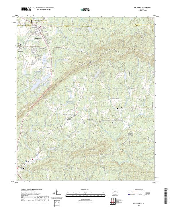 US Topo 7.5-minute map for Pine Mountain GA