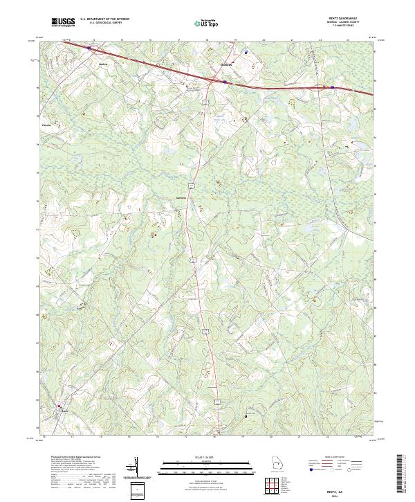 US Topo 7.5-minute map for Rentz GA