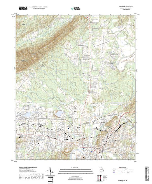 US Topo 7.5-minute map for Rome North GA – American Map Store
