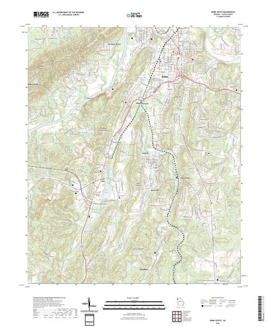 US Topo 7.5-minute map for Rome South GA – American Map Store