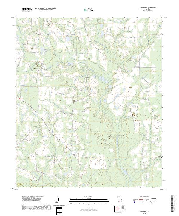 US Topo 7.5-minute map for Sapps Lake GA