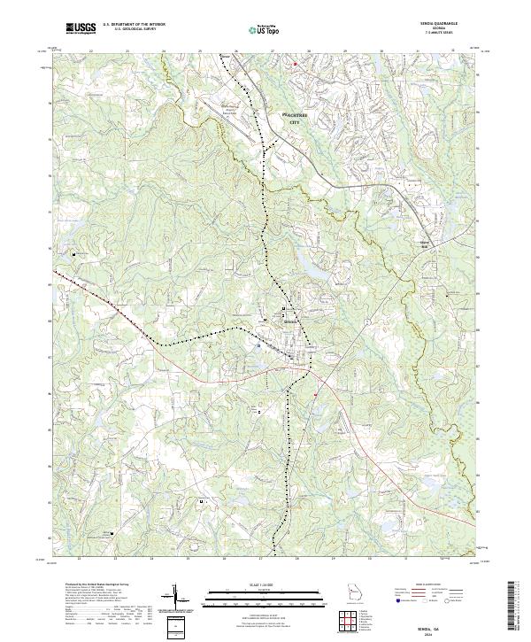 US Topo 7.5-minute map for Senoia GA