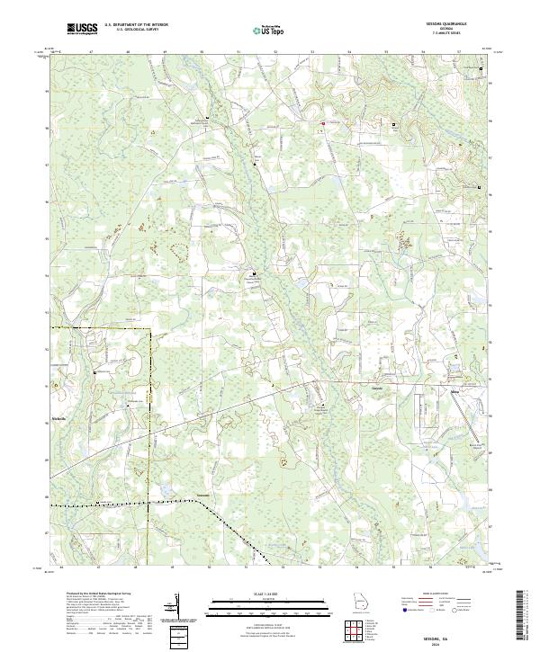 US Topo 7.5-minute map for Sessoms GA