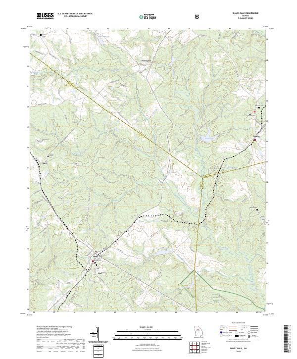 US Topo 7.5-minute map for Shady Dale GA