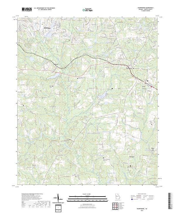 US Topo 7.5-minute map for Sharpsburg GA