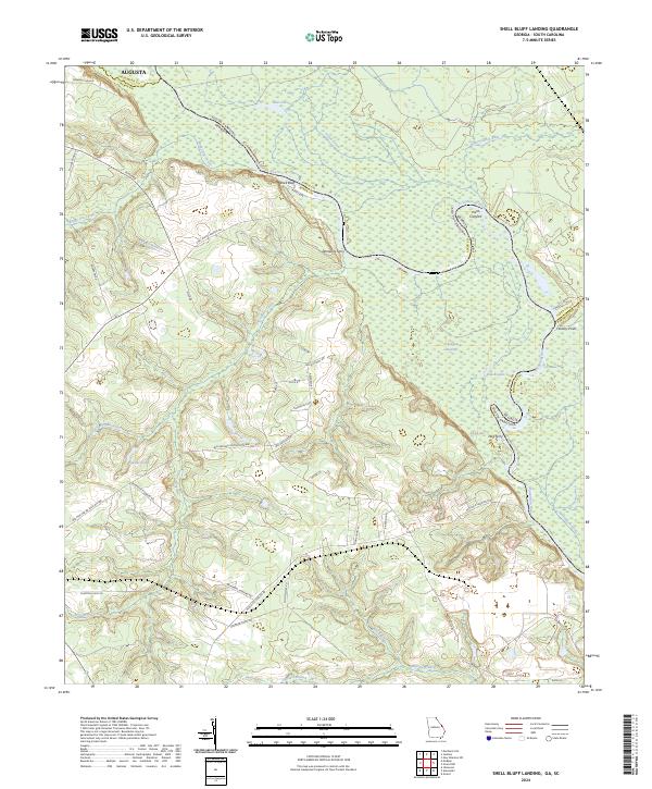 US Topo 7.5-minute map for Shell Bluff Landing GASC