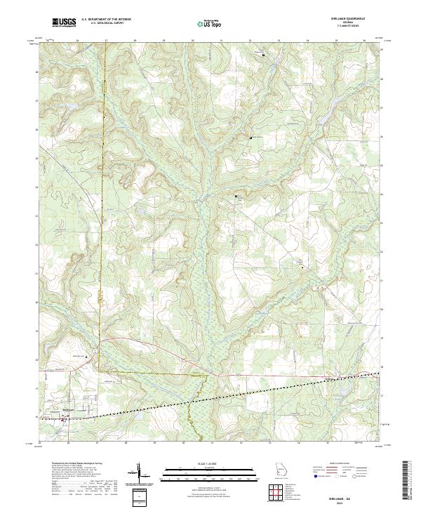 US Topo 7.5-minute map for Shellman GA