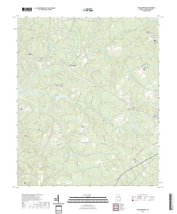 US Topo 7.5-minute map for Shoulderbone GA